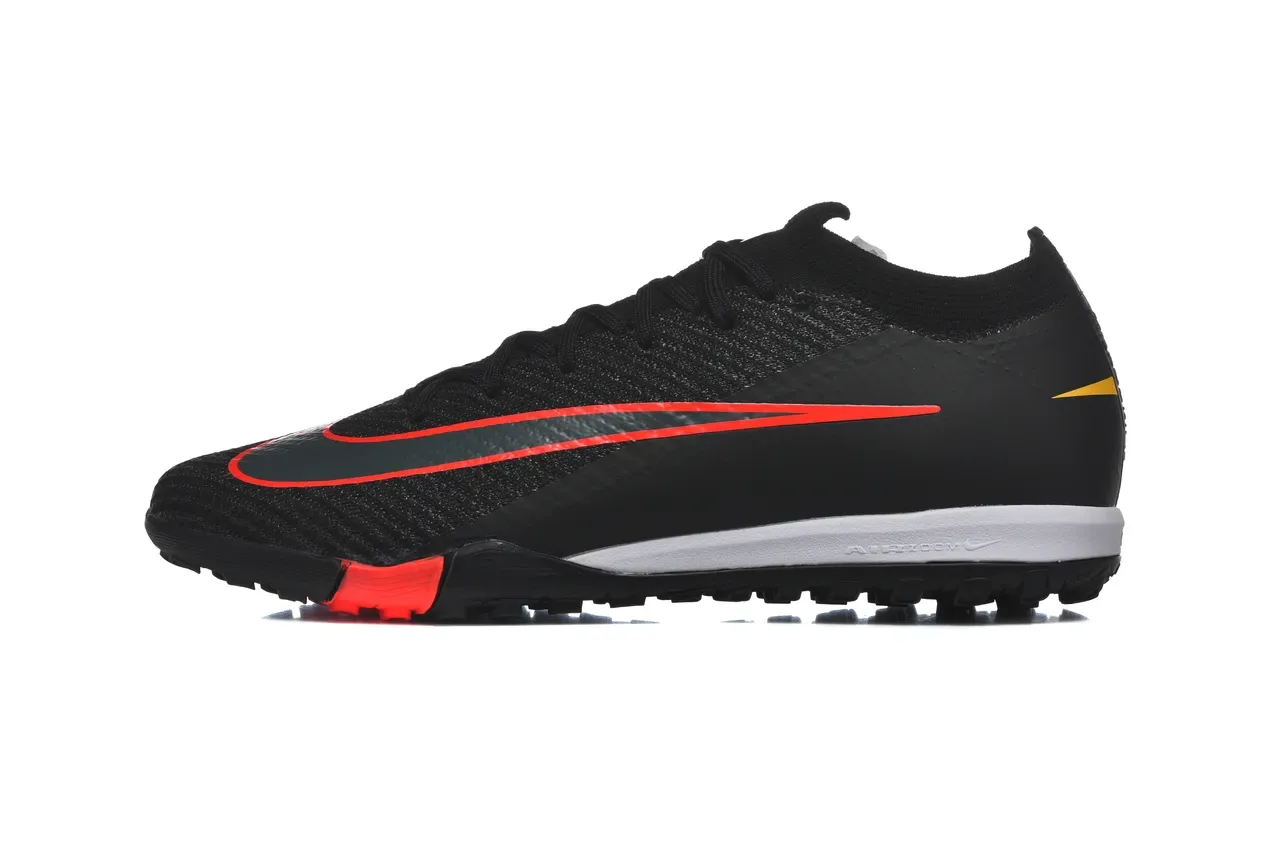 Nike Black Red Knit Sock-Fit Upper Low-Profile Outsole Turf Soccer Shoes 10