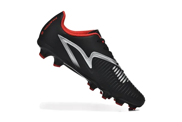 Nike Noir Rouge Bas Coude Haut Synthétique Texturé Avant-Pied Semelle Firme Chaussures de Football 3