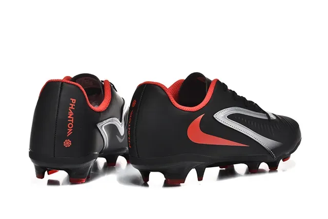 Nike Noir Rouge Bas Coude Haut Synthétique Texturé Avant-Pied Semelle Firme Chaussures de Football 5