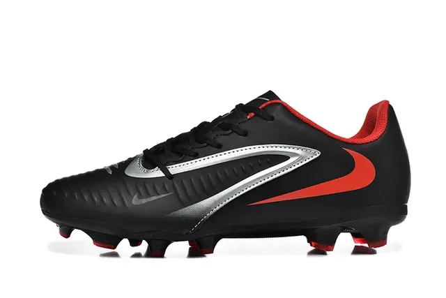 Nike Noir Rouge Bas Coude Haut Synthétique Texturé Avant-Pied Semelle Firme Chaussures de Football 10