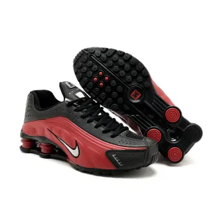 Nike Black Red Shox Cushioning Perforées Synthetic Upper Lifestyle Sneakers