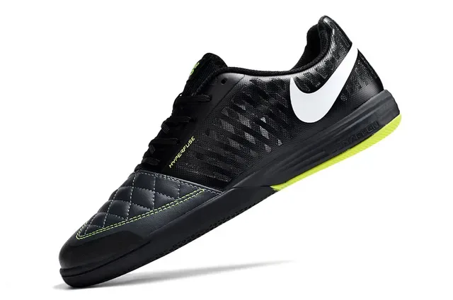 Nike Noir Jaune Capot Quilté Synthétique Texturé Supérieur Chaussures de Football Indoor 3