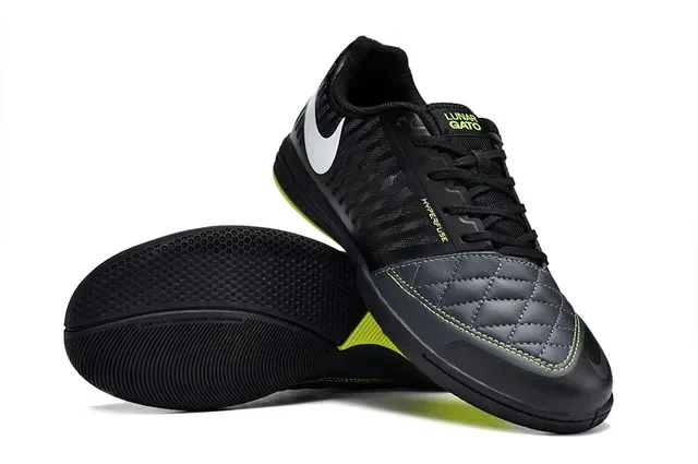 Nike Noir Jaune Capot Quilté Synthétique Texturé Supérieur Chaussures de Football Indoor 4