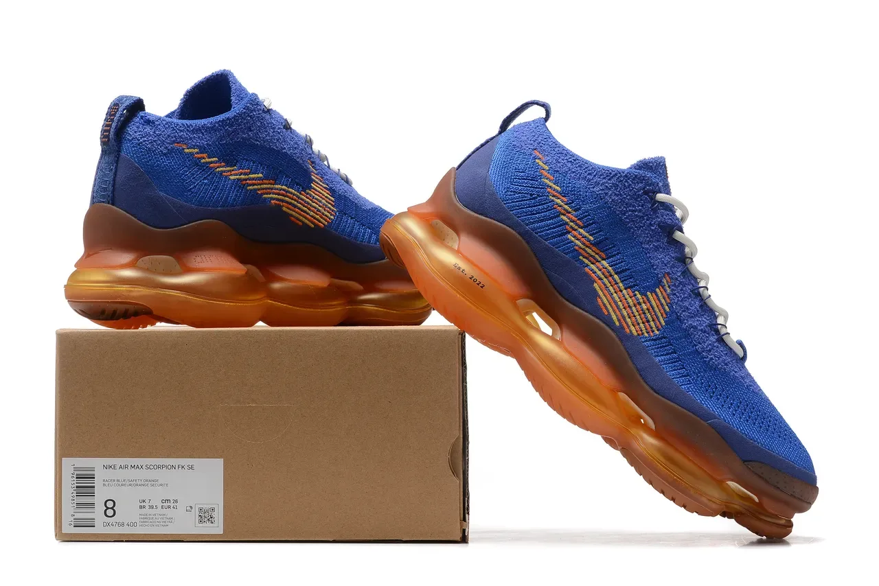 Nike Blue and Amber Knit Lifestyle Sneaker 8