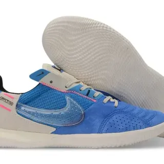 Nike Blue Beige Low-Top Mesh And Suede Upper Sneakers