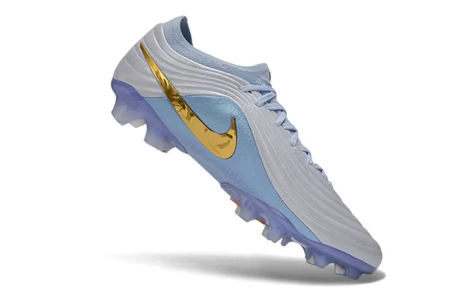 Nike Blue Gold 低帮袜套式针织合成中足笼硬地足球鞋 2