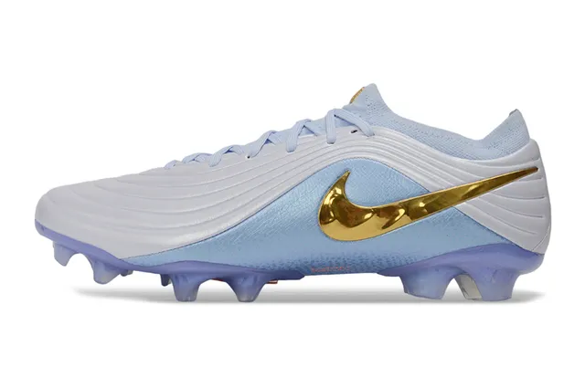Nike Blue Gold 低帮袜套式针织合成中足笼硬地足球鞋 7
