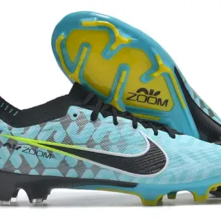Nike Calçados de futebol azul cinza baixo Flyknit upper overlay geométrico superfície firme