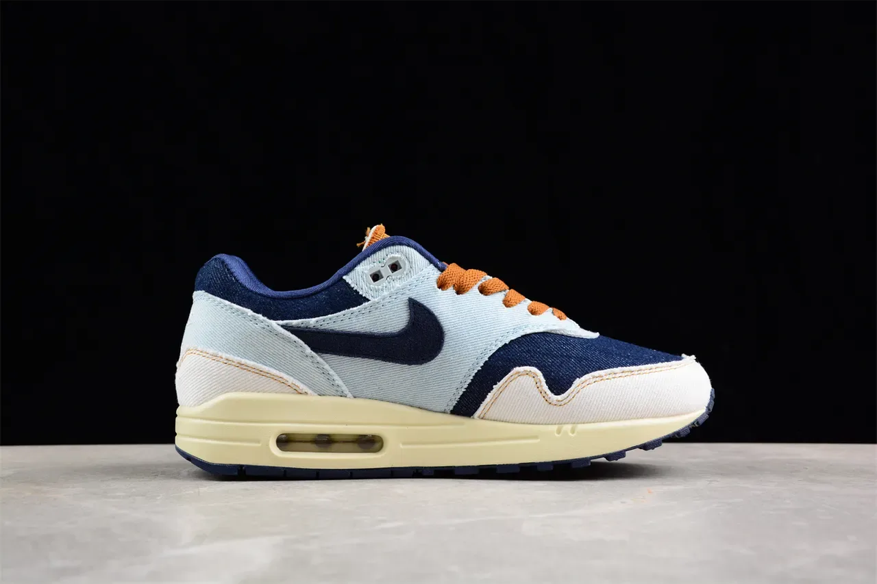 Nike Blue Navy Denim-Textile Upper Visible Air Cushioning Lifestyle Sneakers 11