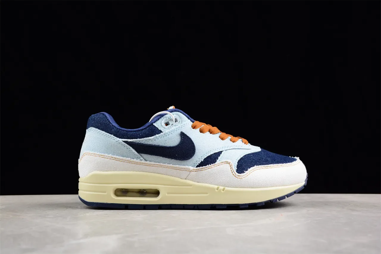Nike Blue Navy Denim-Textile Upper Visible Air Cushioning Lifestyle Sneakers 14