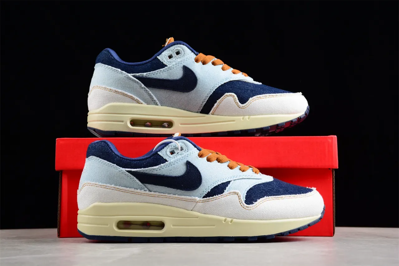 Nike Blue Navy Denim-Textile Upper Visible Air Cushioning Lifestyle Sneakers 15