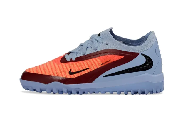 Nike Blue Orange Low-Cut Knit-and-Synthetic Upper Turf Soccer Shoes 4