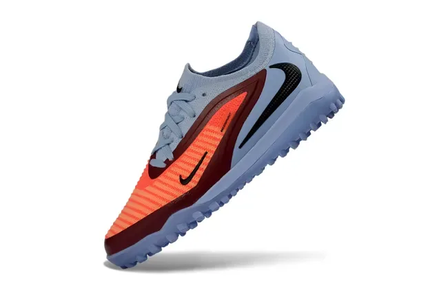 Nike Blue Orange Low-Cut Knit-and-Synthetic Upper Turf Soccer Shoes 6