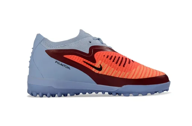 Nike Blue Orange Low-Cut Knit-and-Synthetic Upper Turf Soccer Shoes 7