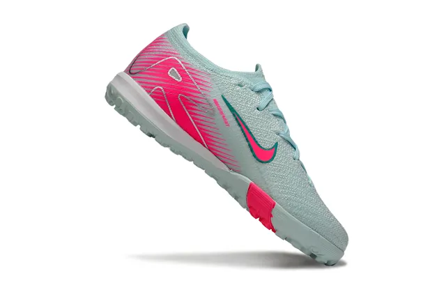 Nike Blue Pink Knit Upper Dynamic Graphic Overlay Turf Soccer Shoes 5