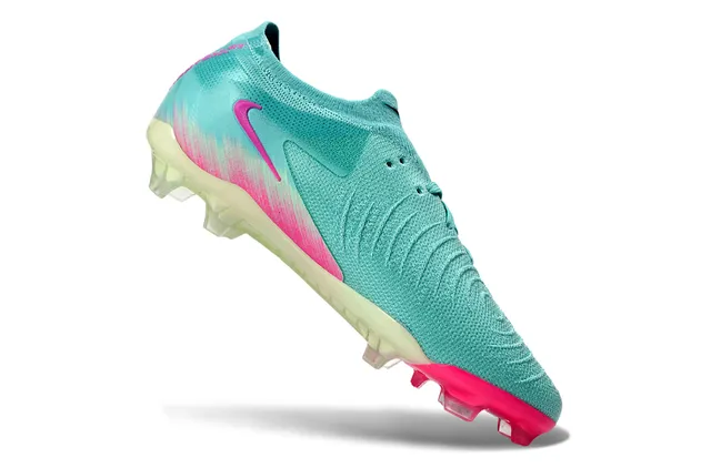Nike Azul Rosa Upper de Knit Cuello Sock-Fit Suela para Firm Ground Zapatos de fútbol 2