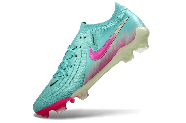 Nike Azul Rosa Upper de Knit Cuello Sock-Fit Suela para Firm Ground Zapatos de fútbol 3