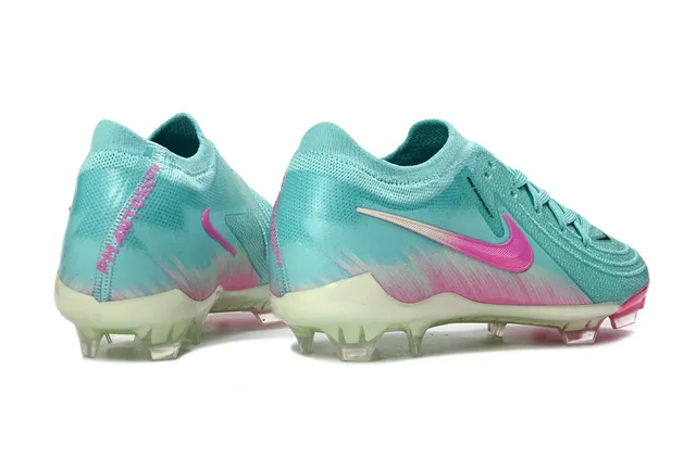Nike Azul Rosa Upper de Knit Cuello Sock-Fit Suela para Firm Ground Zapatos de fútbol 5