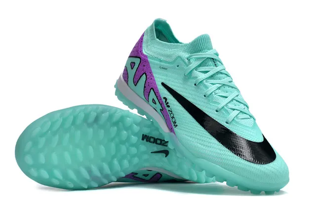 Nike bleu violet Flyknit haut semelle Turf football chaussures 2