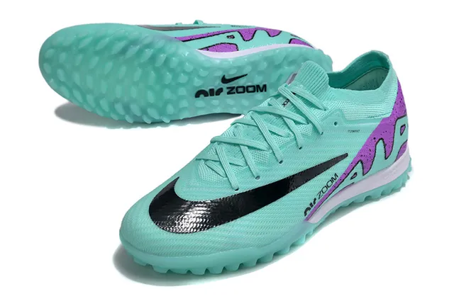 Nike bleu violet Flyknit haut semelle Turf football chaussures 3