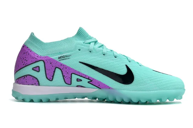 Nike bleu violet Flyknit haut semelle Turf football chaussures 5