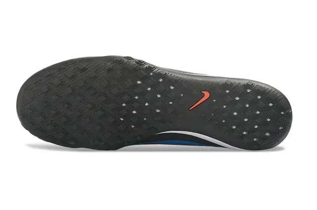 Nike Blue Red Low-Cut Knit Upper Synthetic Overlay Paneling Turf Soccer Shoes 6