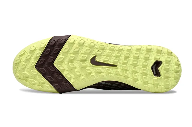 Nike Brown Green Sock-Fit Collar Flyknit Upper Turf Soccer Shoes 6