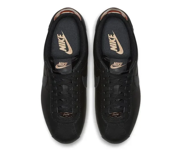 Nike Cortez Tênis Lifestyle Pretos e Ouro Rosa 19