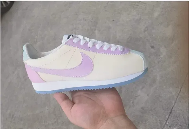 Nike Cortez White and Light Blue Lifestyle Sneakers 2