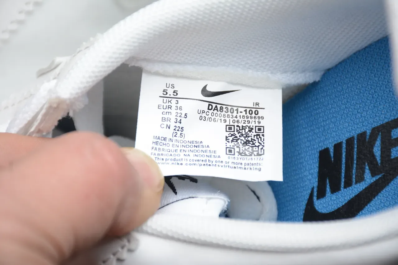 Nike Cortez White and Light Blue Lifestyle Sneakers 5