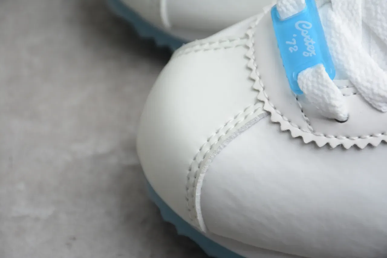 Nike Cortez White and Light Blue Lifestyle Sneakers 8