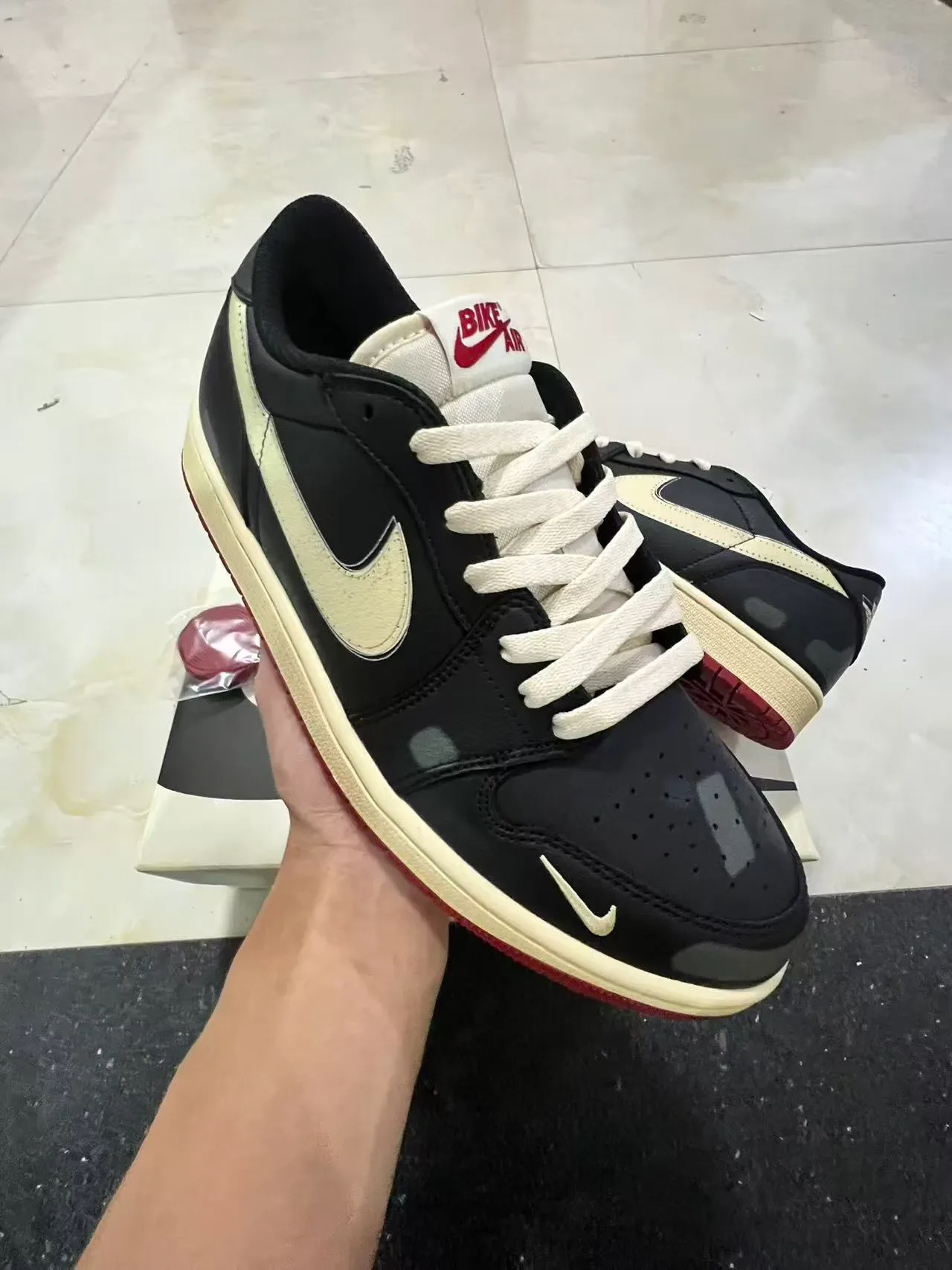 Nike Dunk Low Black Cream Red Lifestyle Sneakers 2