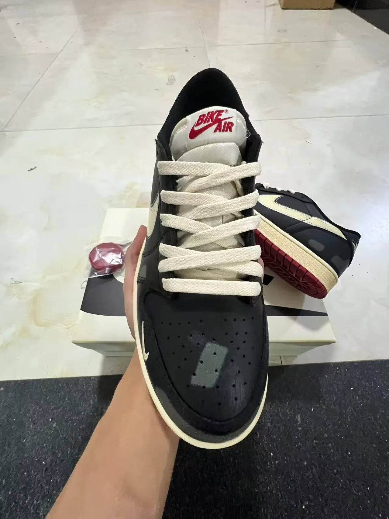 Nike Dunk Low Black Cream Red Lifestyle Sneakers 3