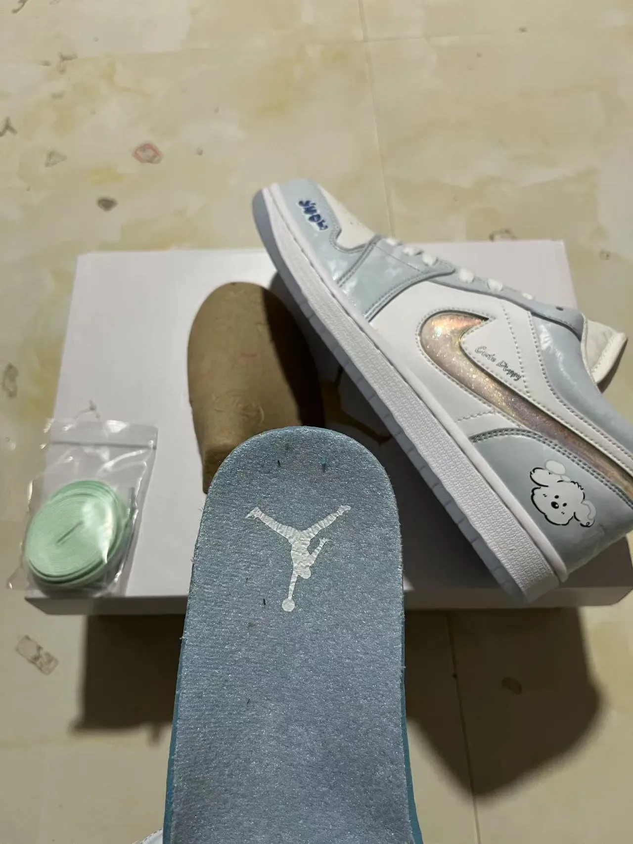 Nike Dunk Low 可爱小狗 浅灰生活方式运动鞋 10