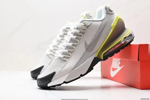 Nike Gris Jaune Maille Et Synthétique Supérieur Visible Air Cushioning Unit Lifestyle Sneakers 4
