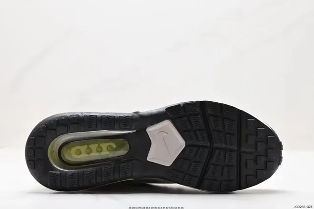 Nike Gris Jaune Maille Et Synthétique Supérieur Visible Air Cushioning Unit Lifestyle Sneakers 5