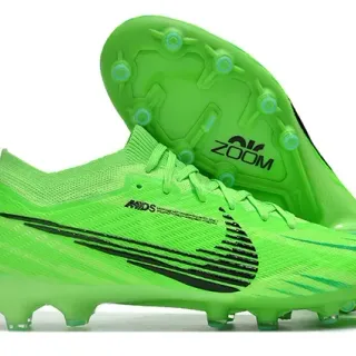 Nike Verde Preto Upper Tricô Ajuste Dinâmico Colar Firm-Ground Sapatos de Futebol