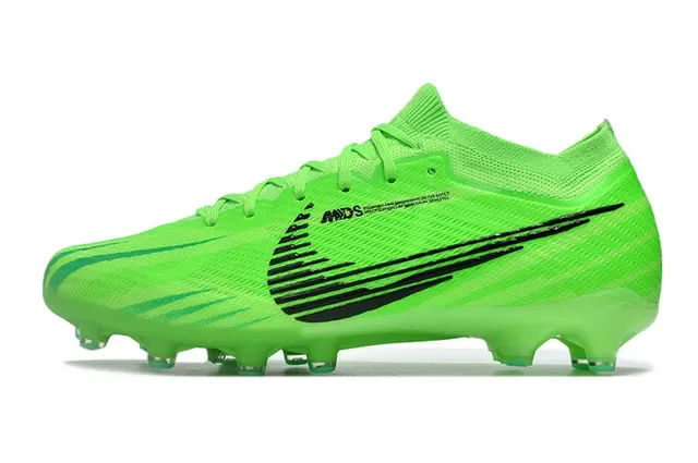Nike Green Black Knit Upper Dynamic Fit Collar Firm-Ground Soccer Shoes 6