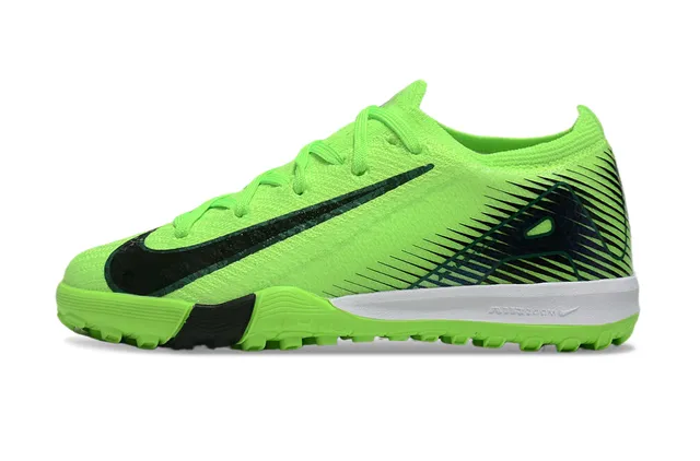 Nike 绿色黑色针织鞋面霓虹荧光绿草皮足球鞋 7
