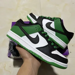 Nike हरा काला लो-टॉप लेदर-एंड-सिंथेटिक अपर स्केटबोर्ड शूज