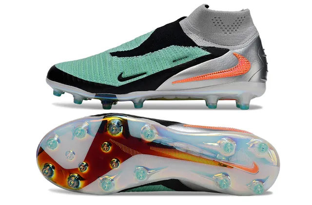 Nike Green Black Sock-Fit Collar Iridescent Translucent Sole Firm-Ground Soccer Shoes 5