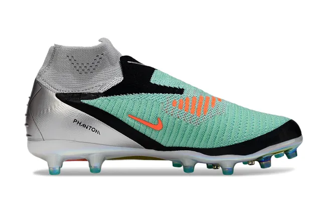 Nike Green Black Sock-Fit Collar Iridescent Translucent Sole Firm-Ground Soccer Shoes 7