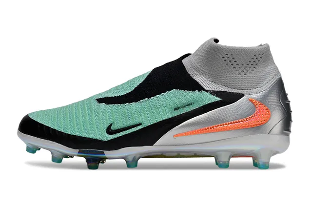 Nike Green Black Sock-Fit Collar Iridescent Translucent Sole Firm-Ground Soccer Shoes 8