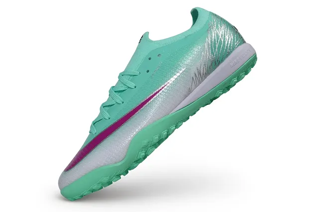 Nike Green Pink Low-Cut Knit Upper Atomknit Construction Turf Soccer Shoes 3