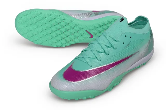 Nike Green Pink Low-Cut Knit Upper Atomknit Construction Turf Soccer Shoes 4