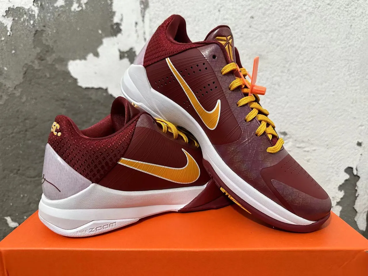 Nike Kobe 4 Protro Maroon Gold Basketball Shoes 5