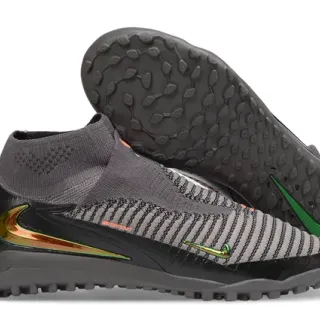 Nike Mercurial Noir Gris Collet à Chaussette Ajusté Tricoté Rayé Mi-pied Terrain de Jeu Chaussures de Football