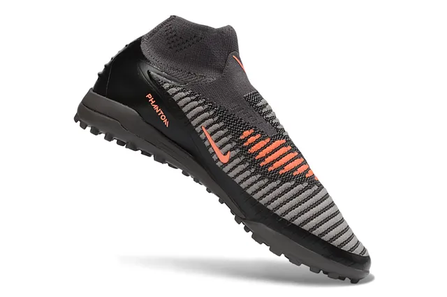 Nike Mercurial أسود رمادي جوارب ملائمة كولار محبوك مخطط منتصف القدم ملعب أحذية كرة قدم 2