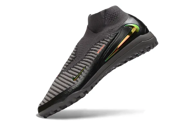 Nike Mercurial أسود رمادي جوارب ملائمة كولار محبوك مخطط منتصف القدم ملعب أحذية كرة قدم 3