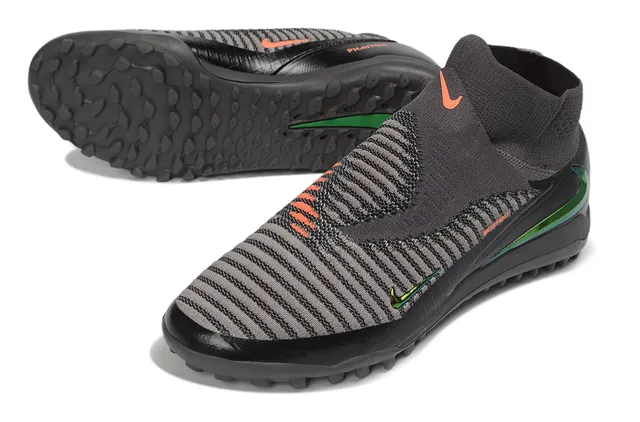 Nike Mercurial أسود رمادي جوارب ملائمة كولار محبوك مخطط منتصف القدم ملعب أحذية كرة قدم 4